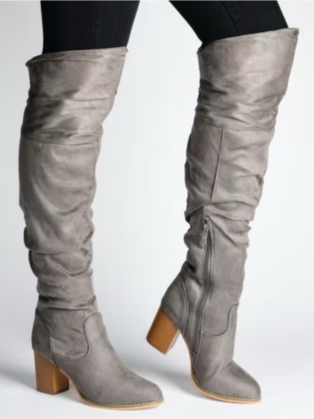 High heels boots, perfect for cold weather, up to knee, size 9